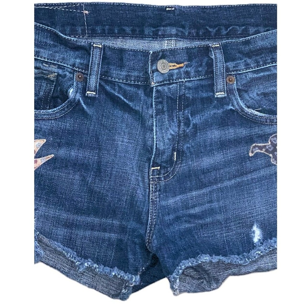 RALPH LAUREN Distressed Floral Patchwork Jean Shorts Denim Supply Boyfriend 27w - Picture 6 of 14